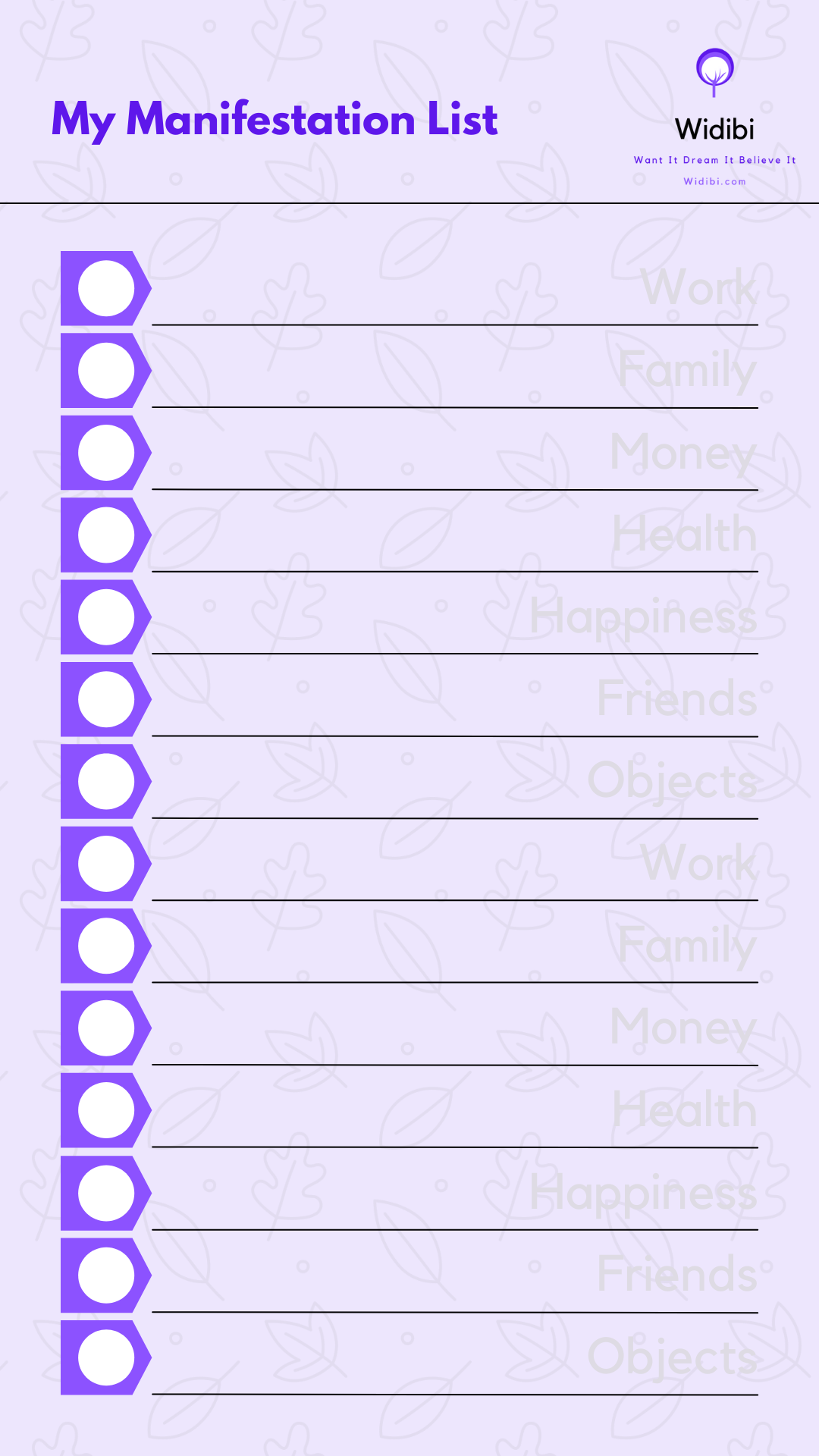 Your Manifestation List How to Create One (With Examples) Widibi