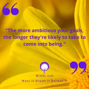 The more ambitious your goals, the longer they're likely to take to come into being.