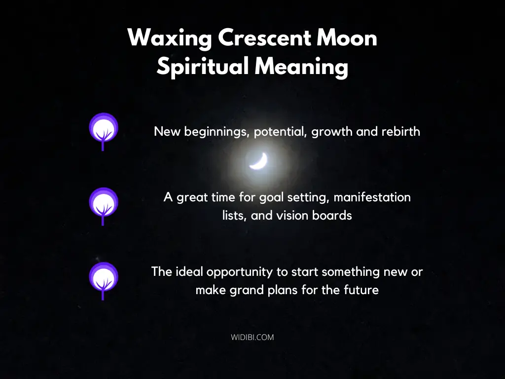 The spiritual meaning of the waxing crescent moon